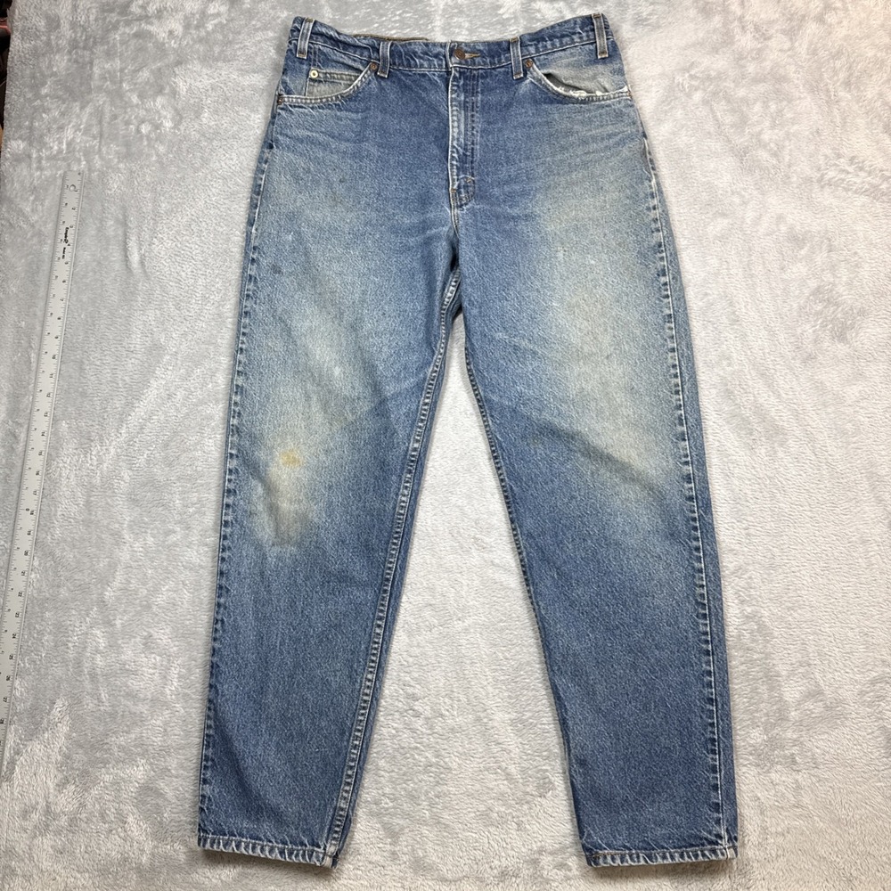 Vintage Levi's 550 Jeans Mens 36x32 (Fits 35X31) Distressed Stain Orange Tab 90s